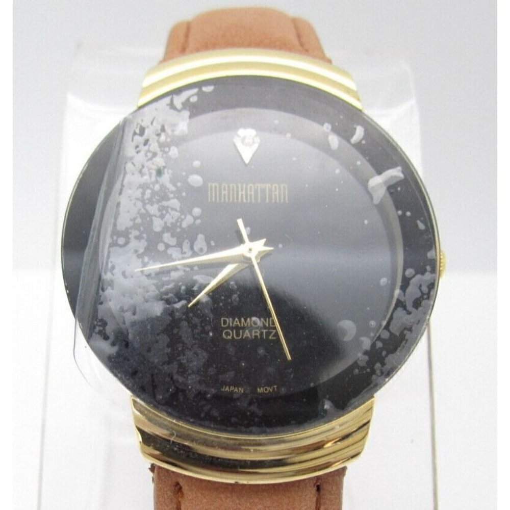 Women Manhattan Genuine Diamond Quartz WR Analog 32mm Causal Round Watch (F548)
